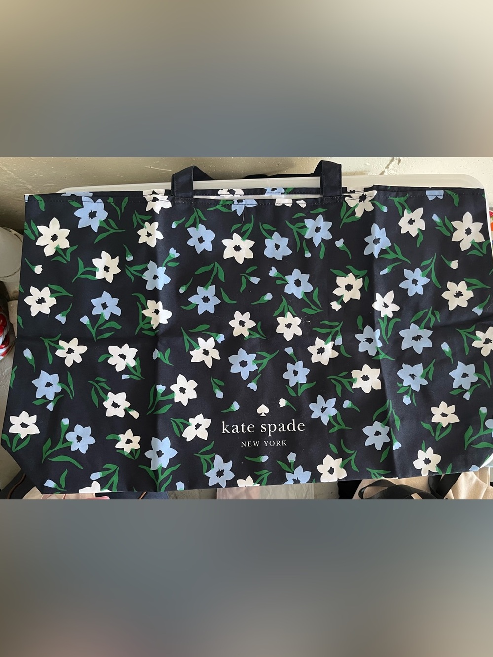 Kate Spade Large Black Floral Tote Bag